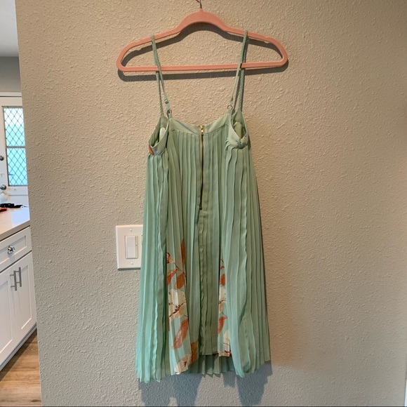 Forever 21 | Pleated Mint Floral Baby Doll Mini Dress - Picture 8 of 12